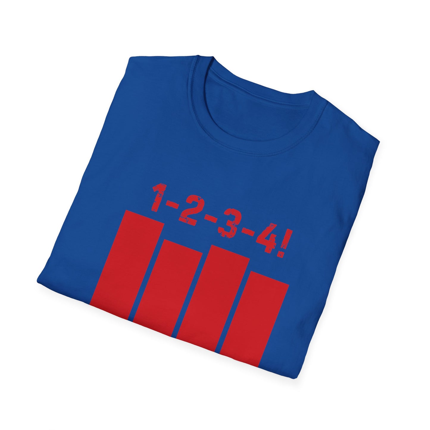1-2-3-4! Unisex Softstyle T-Shirt - Design for the punk rock fan.
