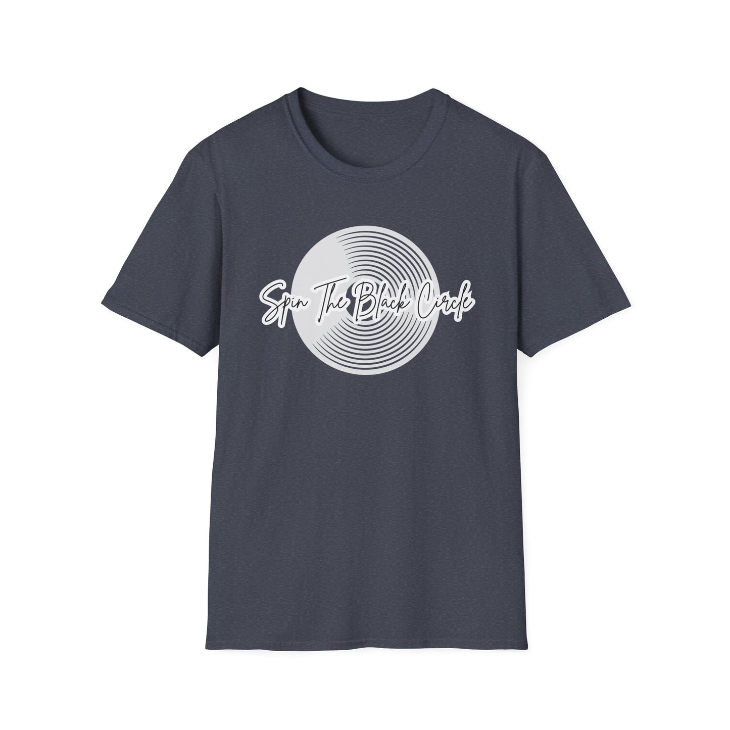 Spin The Black Circle Unisex Softstyle T-Shirt - Graphic Tee for Vinyl Enthusiasts