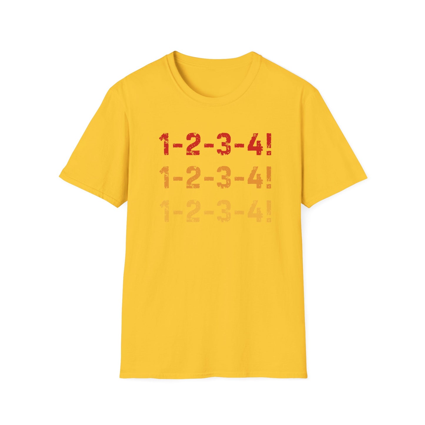 1-2-3-4 punk rock T-shirt-yellow