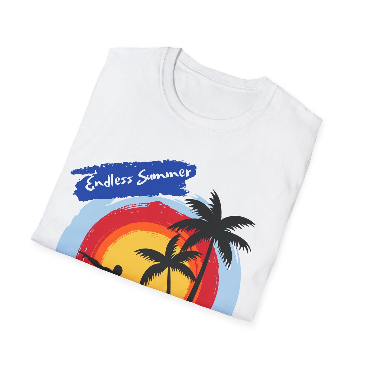 Endless Summer Vibes Unisex Softstyle T-Shirt. Design for the surfer.