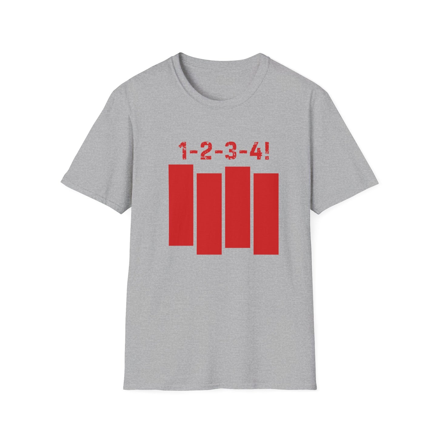 1-2-3-4 punk rock T-shirt-gray