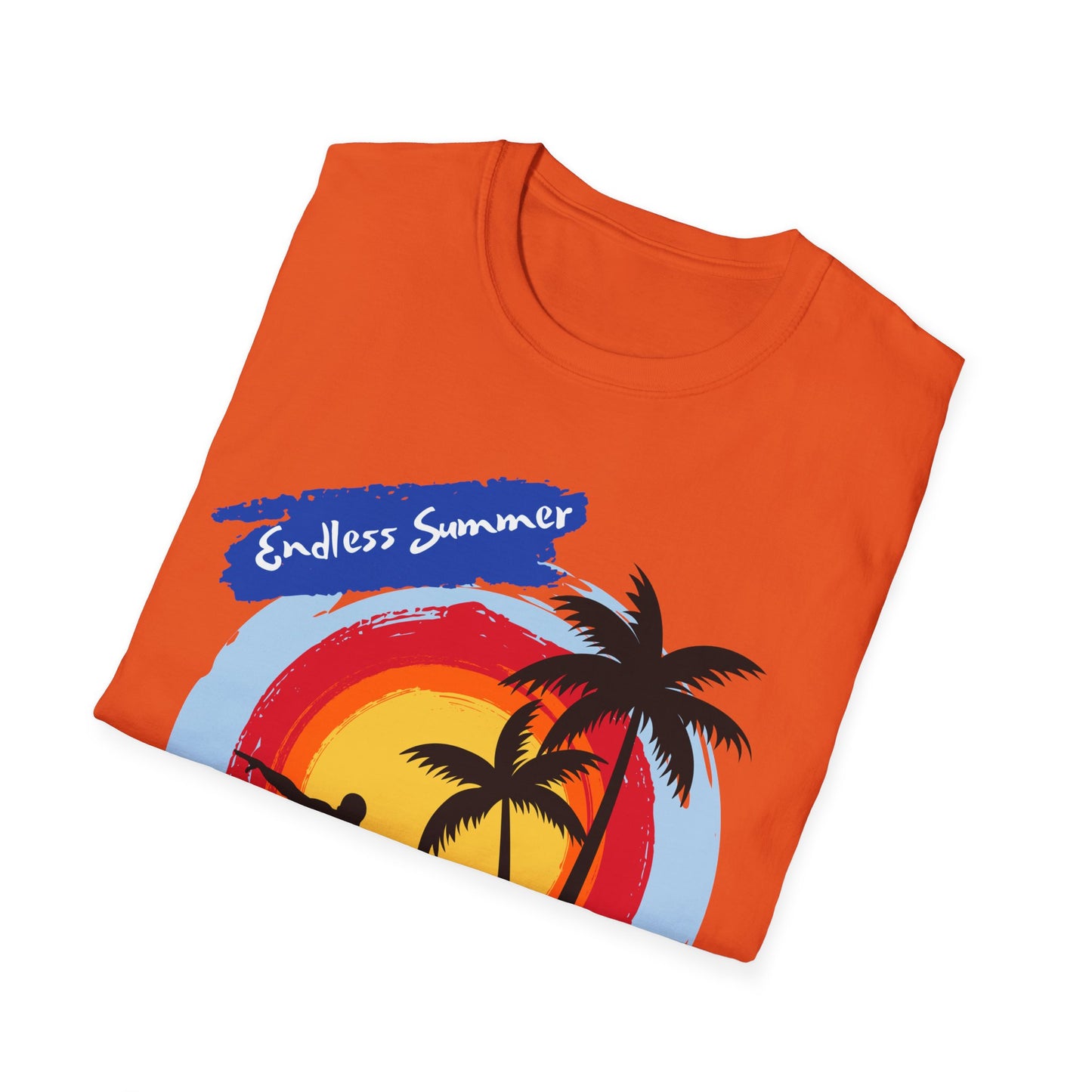 Endless Summer Vibes Unisex Softstyle T-Shirt. Design for the surfer.