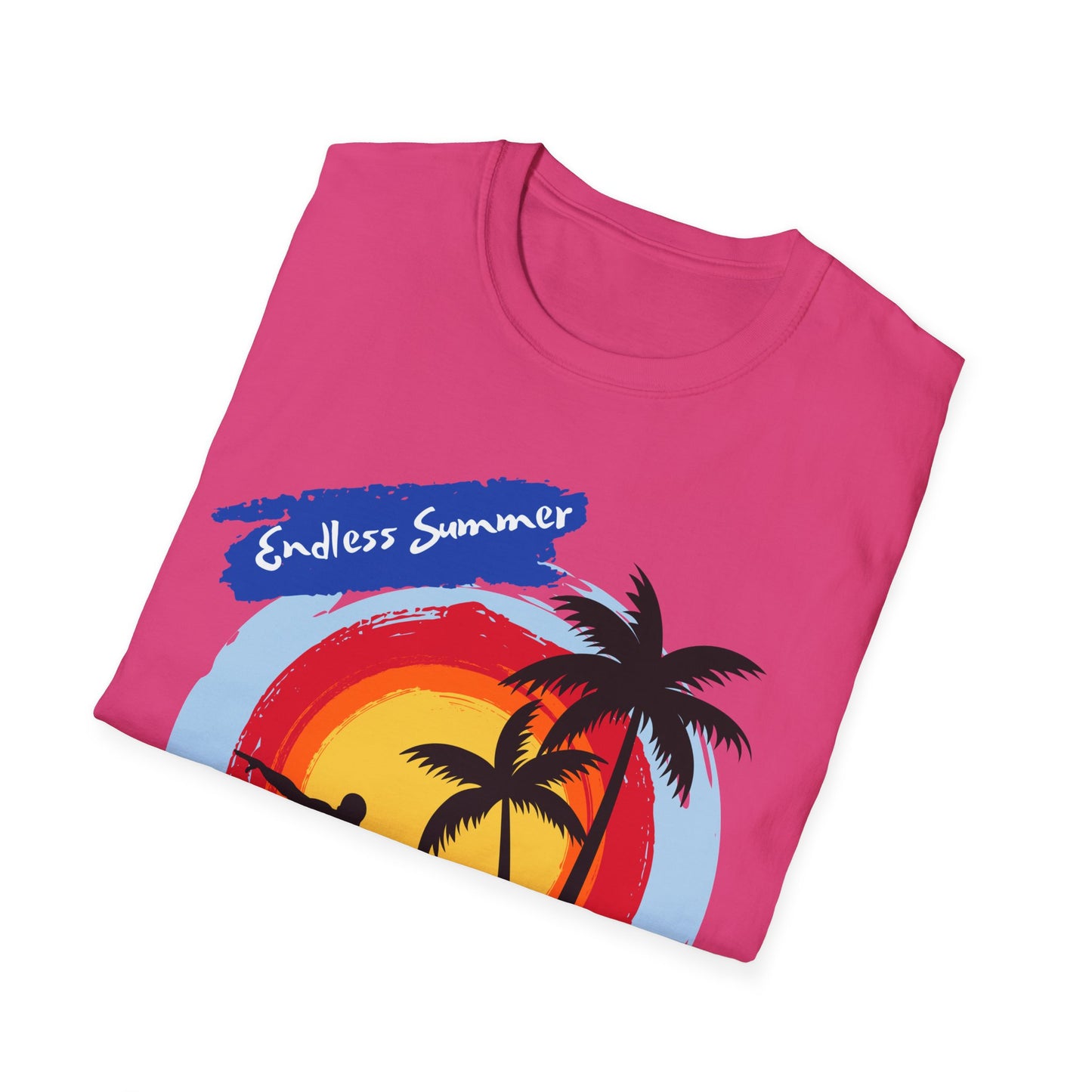 Endless Summer Vibes Unisex Softstyle T-Shirt. Design for the surfer.