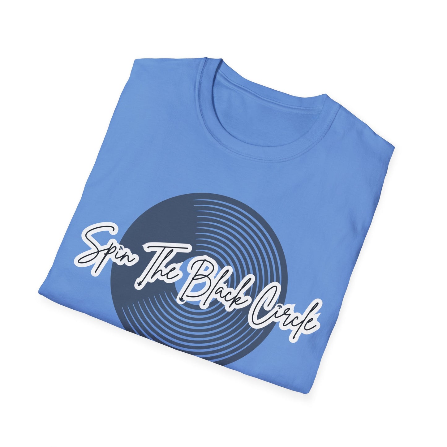 Spin The Black Circle Unisex Softstyle T-Shirt - Graphic Tee for Vinyl Enthusiasts