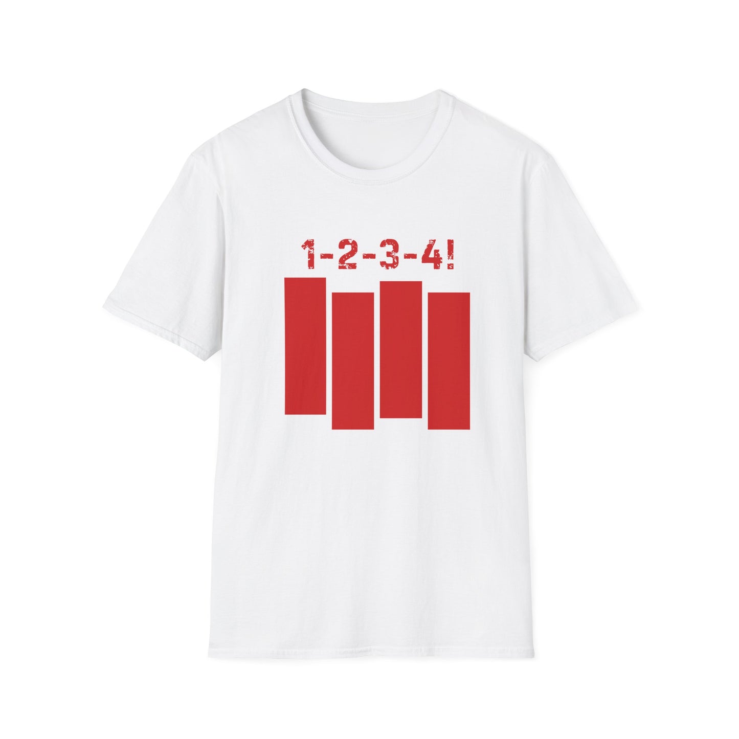 1-2-3-4 punk rock T-shirt-white