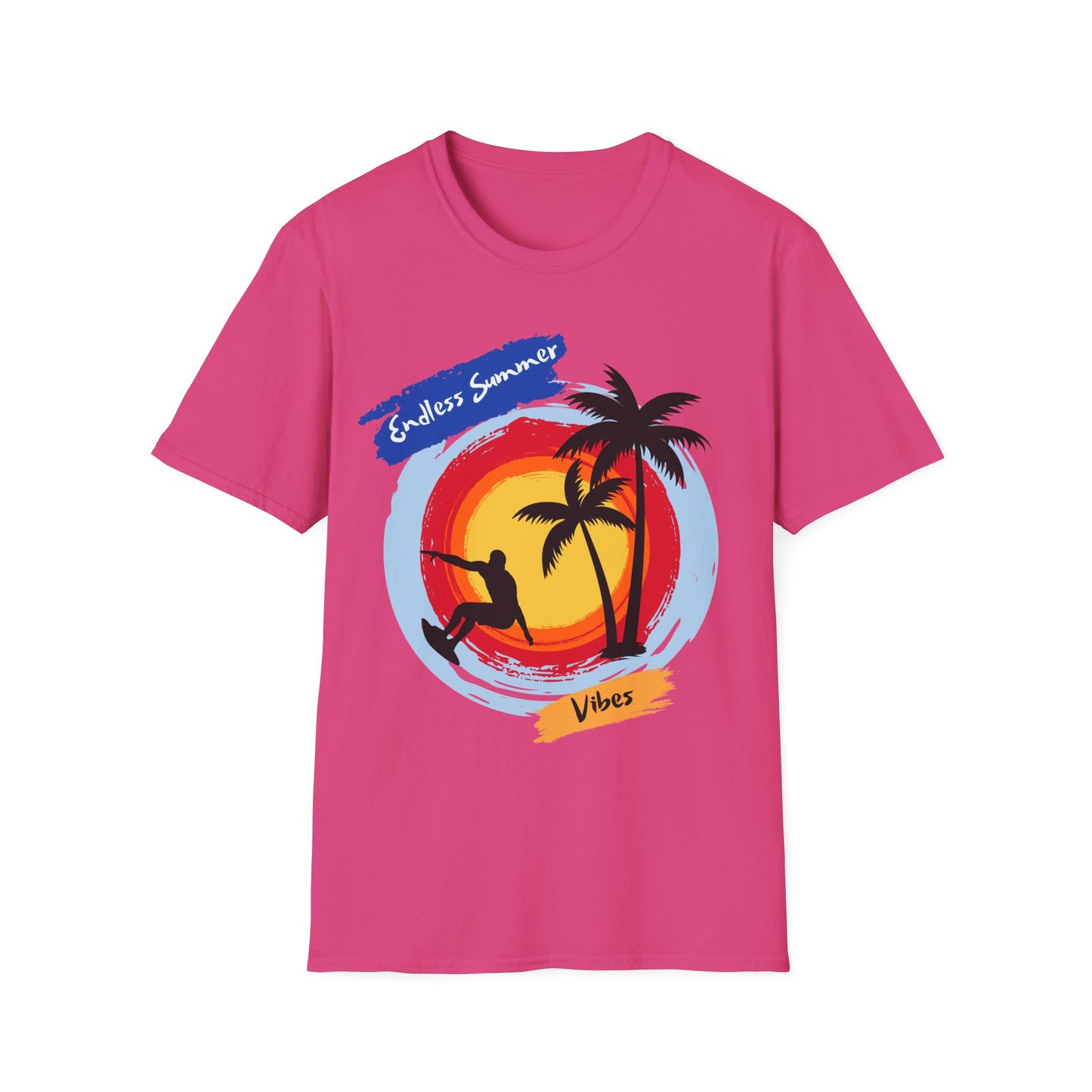 Endless Summer Vibes Unisex Softstyle T-Shirt. Design for the surfer.