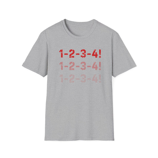 1-2-3-4 punk rock T-shirt-gray