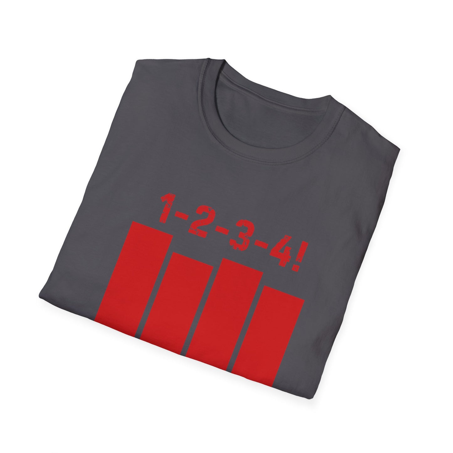 1-2-3-4! Unisex Softstyle T-Shirt - Design for the punk rock fan.