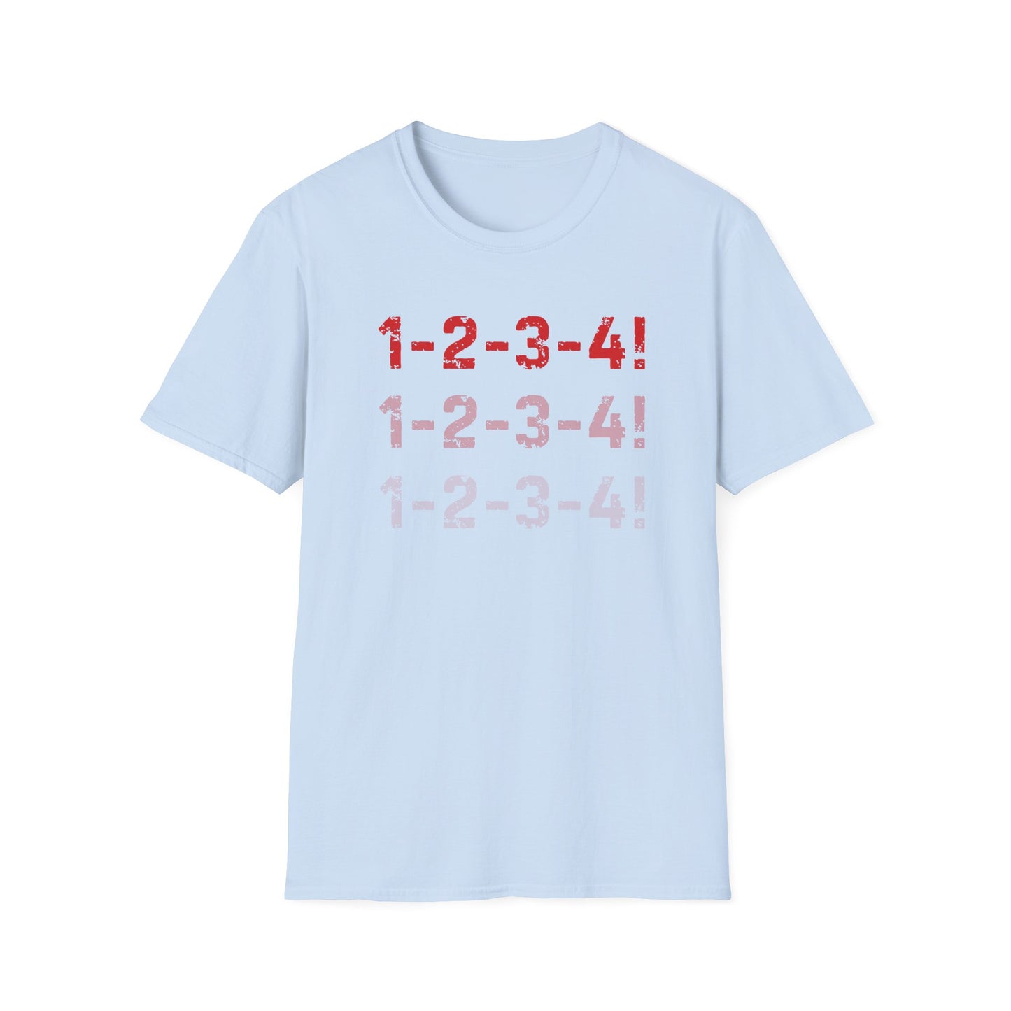 1-2-3-4 punk rock T-shirt-light blue