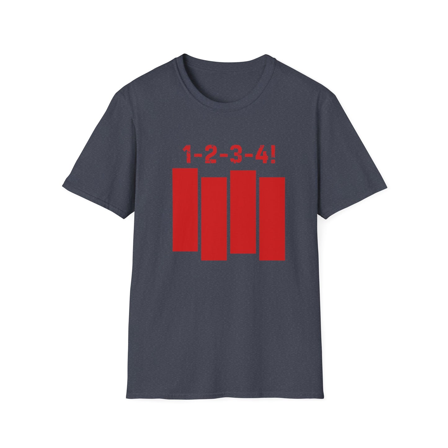 1-2-3-4! Unisex Softstyle T-Shirt - Design for the punk rock fan.