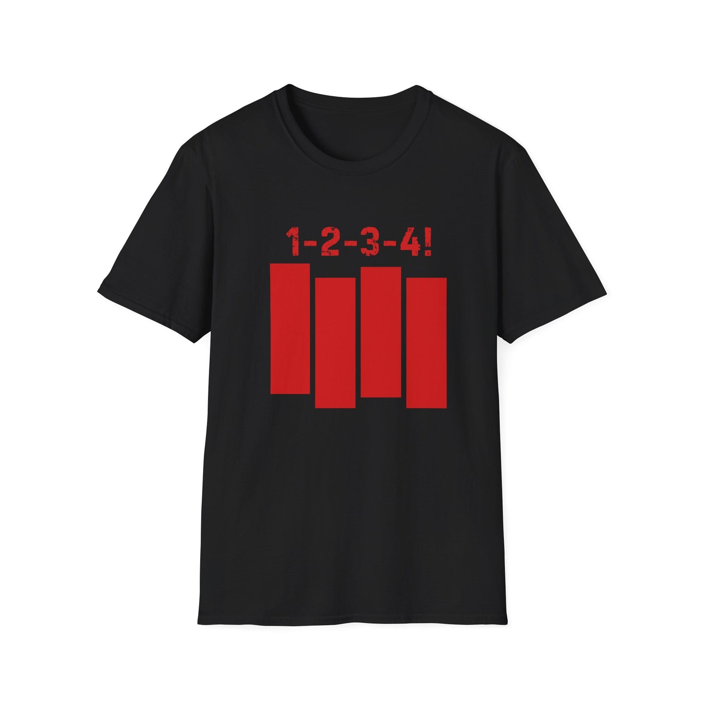 1-2-3-4 punk rock T-shirt-black