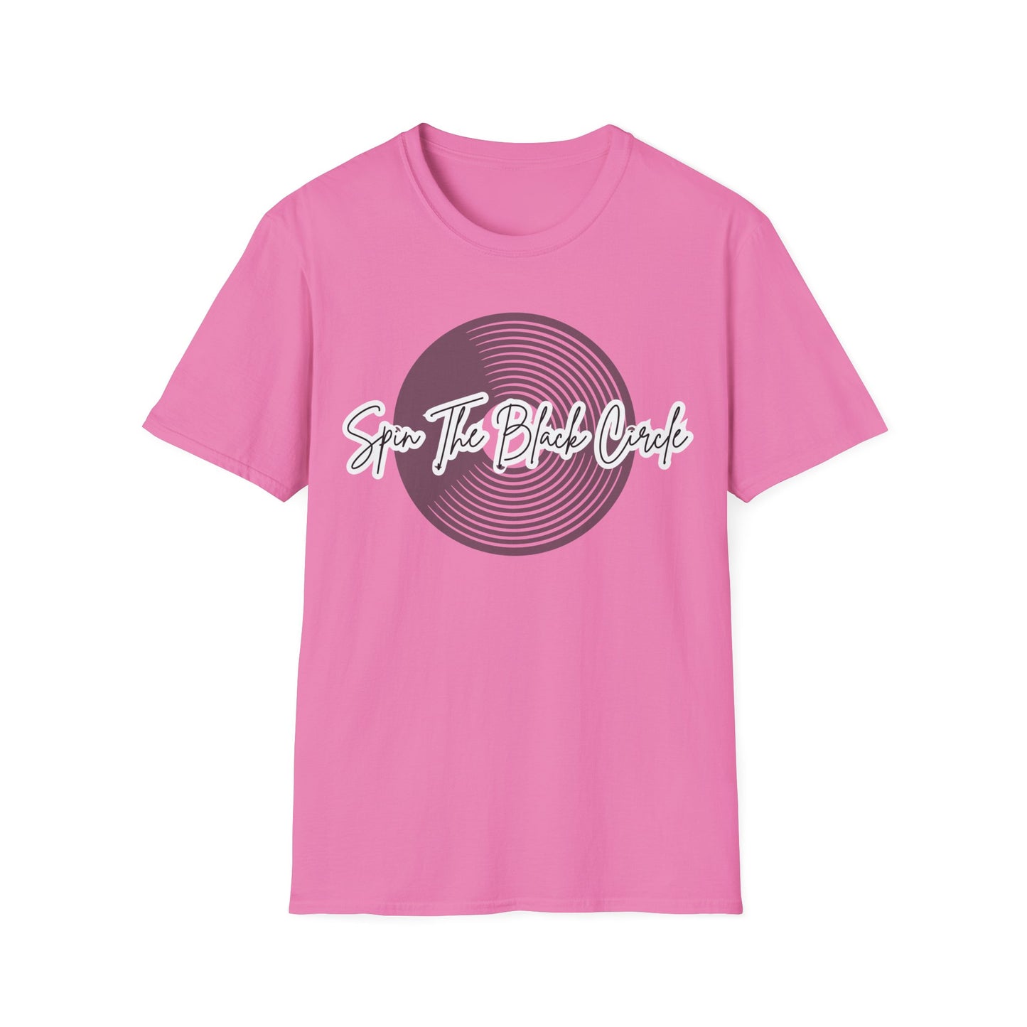 Spin The Black Circle Unisex Softstyle T-Shirt - Graphic Tee for Vinyl Enthusiasts