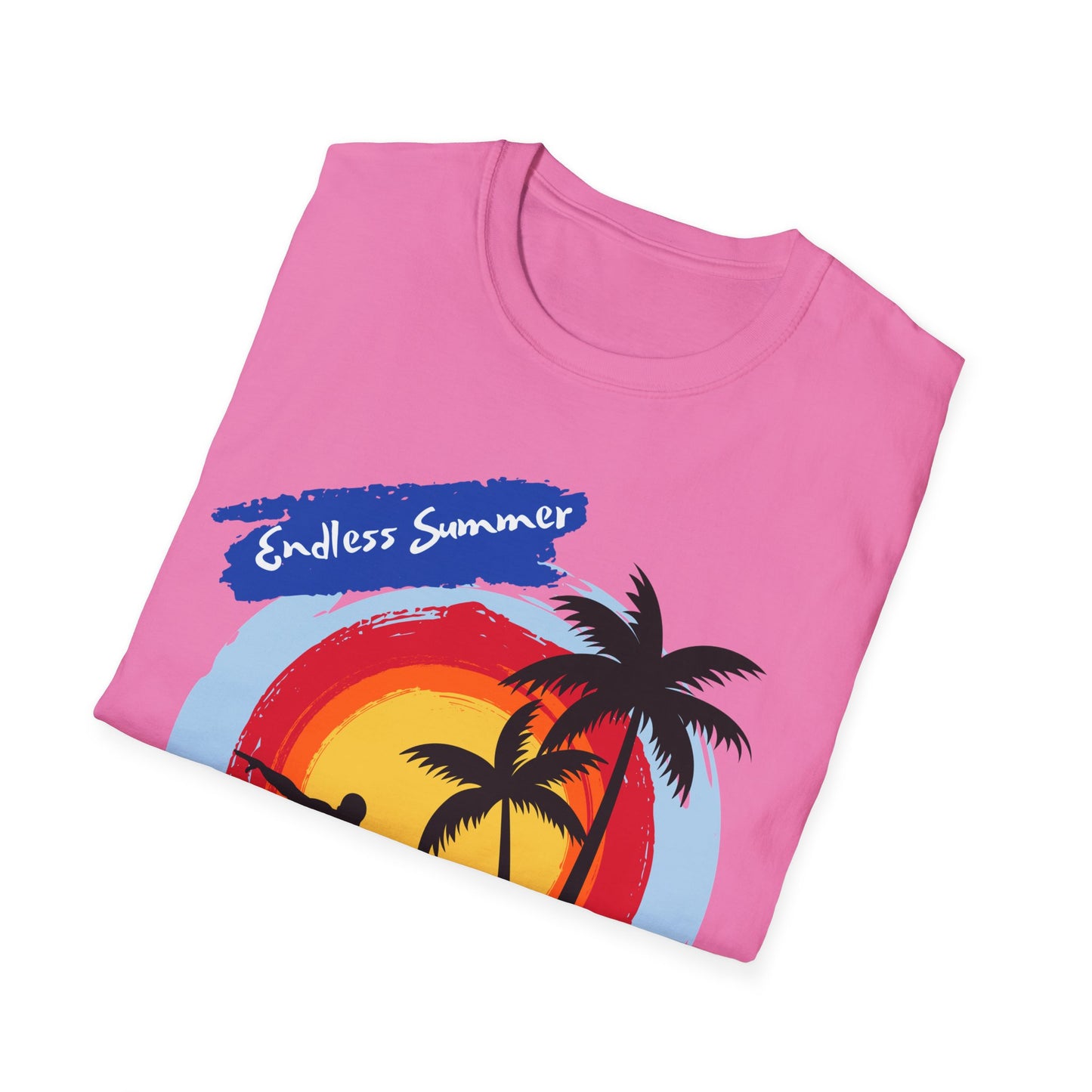 Endless Summer Vibes Unisex Softstyle T-Shirt. Design for the surfer.