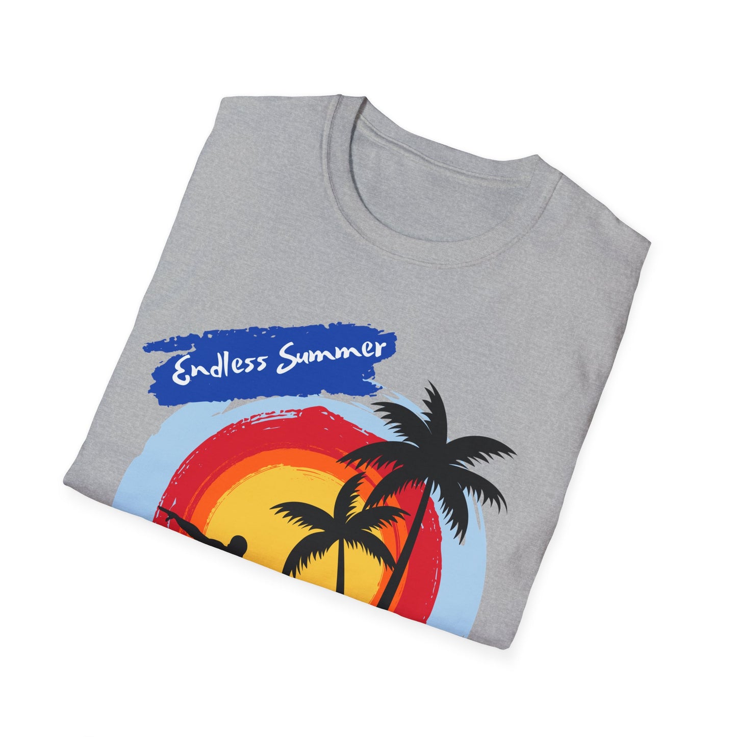 Endless Summer Vibes Unisex Softstyle T-Shirt. Design for the surfer.