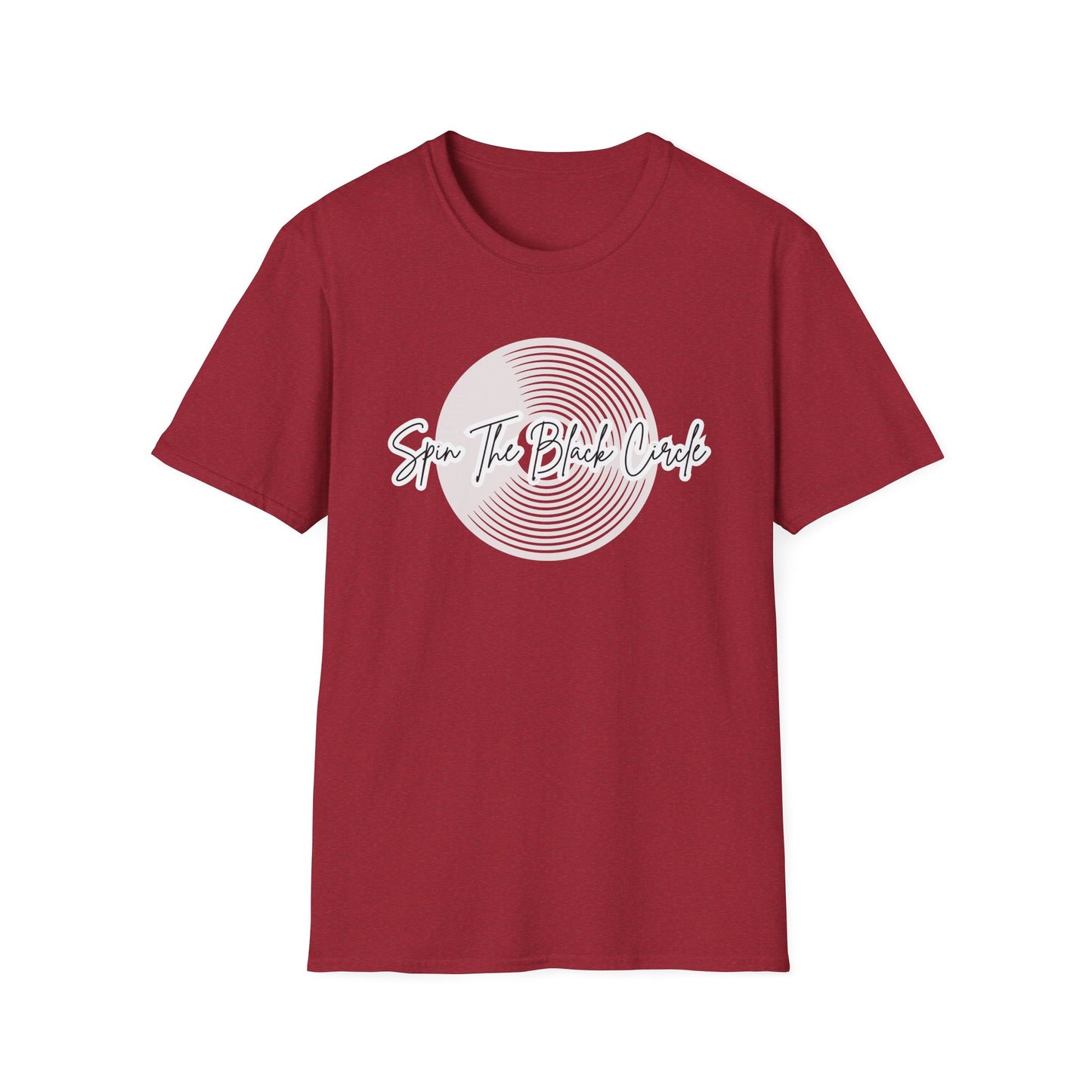 Spin The Black Circle Unisex Softstyle T-Shirt - Graphic Tee for Vinyl Enthusiasts
