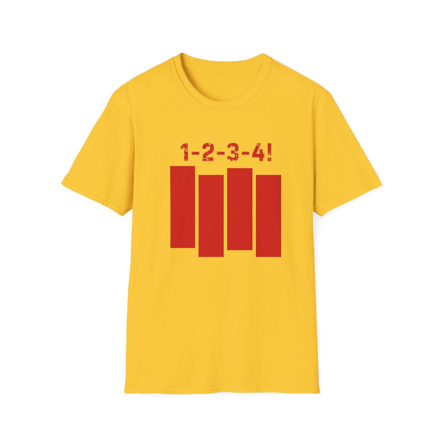 1-2-3-4 punk rock T-shirt-yellow