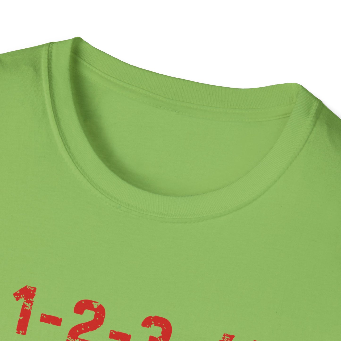 1-2-3-4! Unisex Softstyle T-Shirt - Design for the punk rock fan.