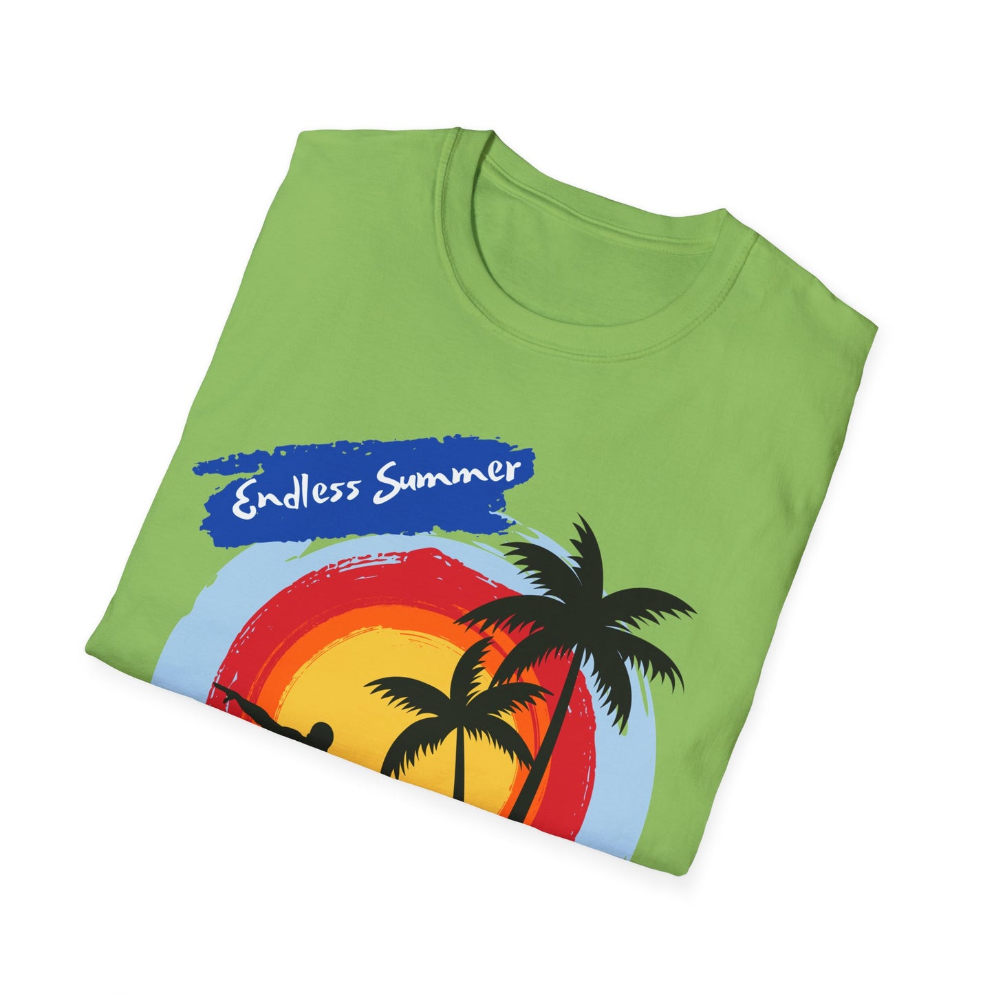 Endless Summer Vibes Unisex Softstyle T-Shirt. Design for the surfer.