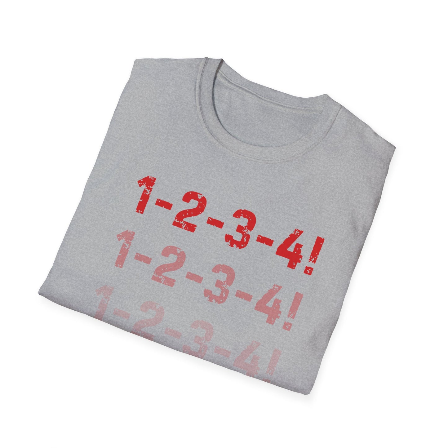 1-2-3-4! Unisex Softstyle T-Shirt - Design for the punk rock fan.