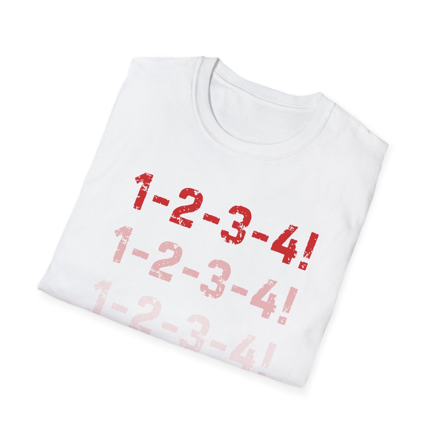 1-2-3-4! Unisex Softstyle T-Shirt - Design for the punk rock fan.