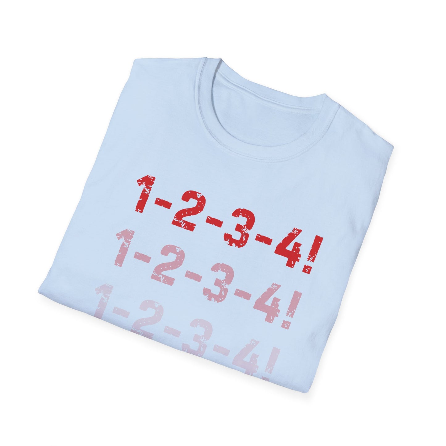 1-2-3-4! Unisex Softstyle T-Shirt - Design for the punk rock fan.
