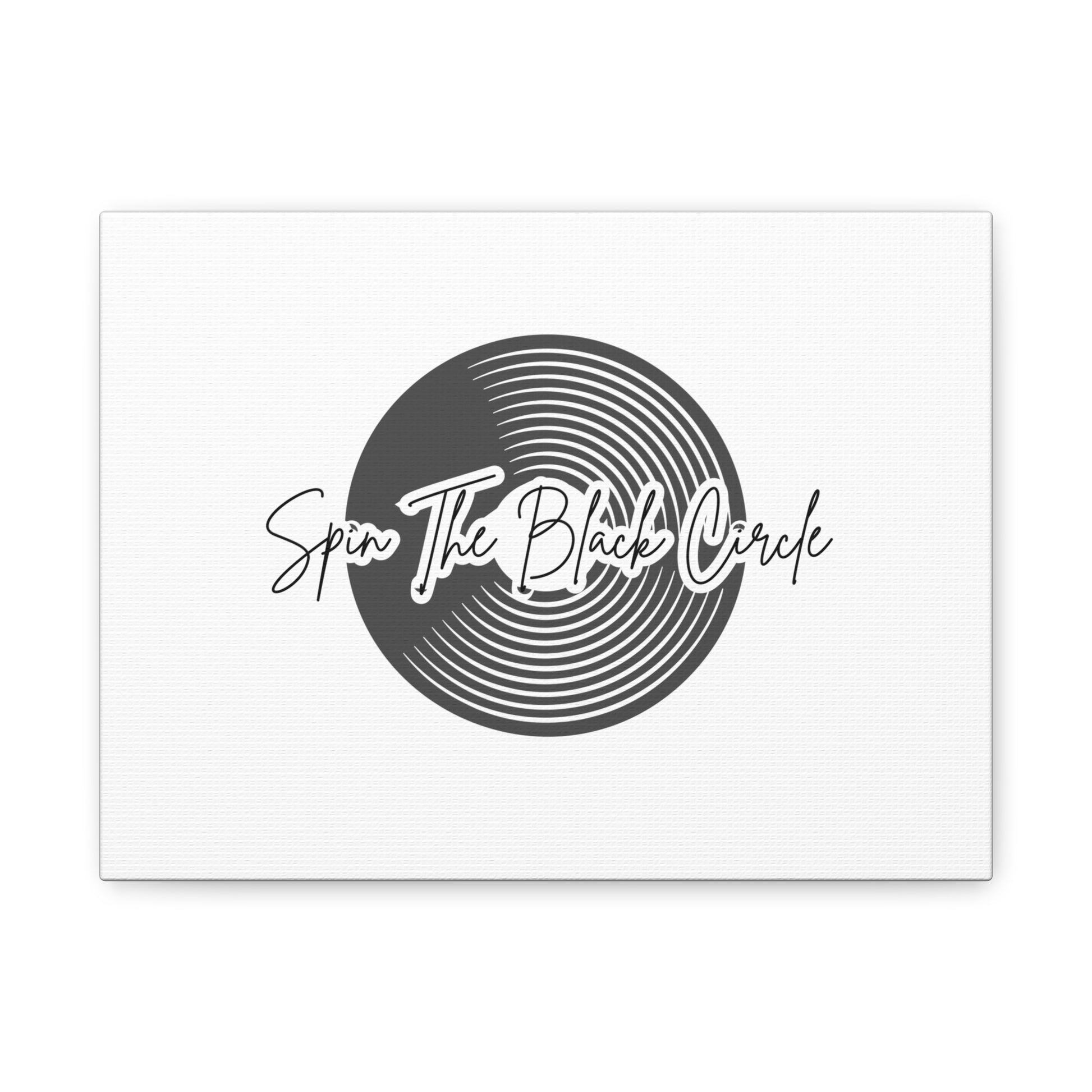 Wall Art Inspirational  Canvas - 'Spin The Black Circle' Decor for Music Lovers-white
