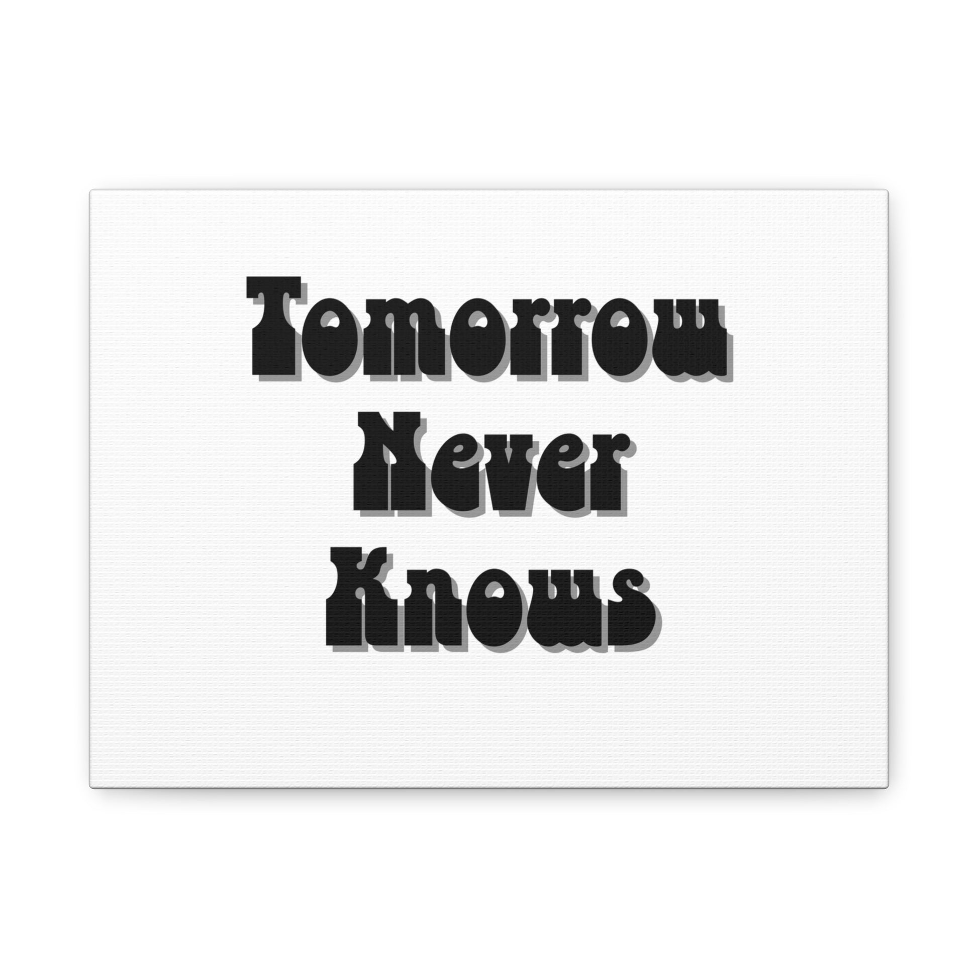 Wall Art-Inspirational Canvas - 'Tomorrow Never Knows' white