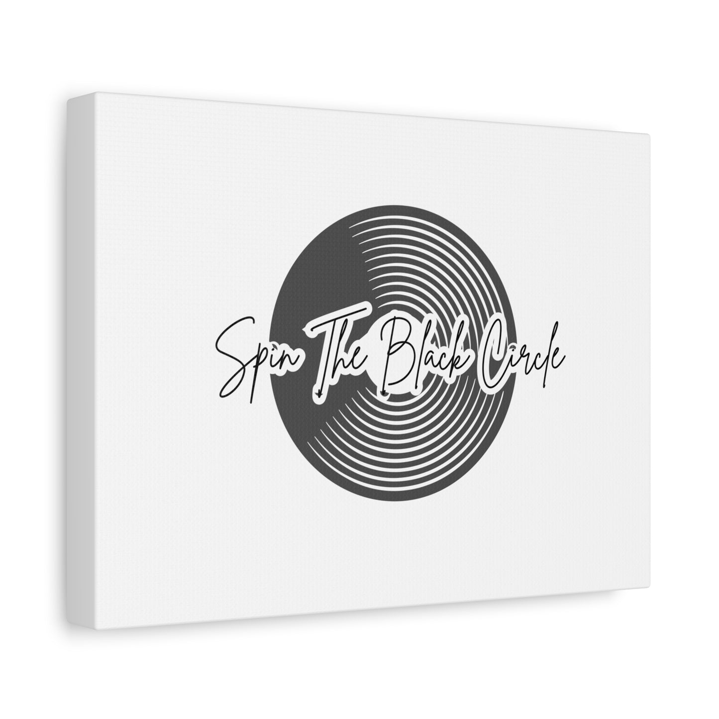 Wall Art Inspirational  Canvas - 'Spin The Black Circle' Decor for Music Lovers-white