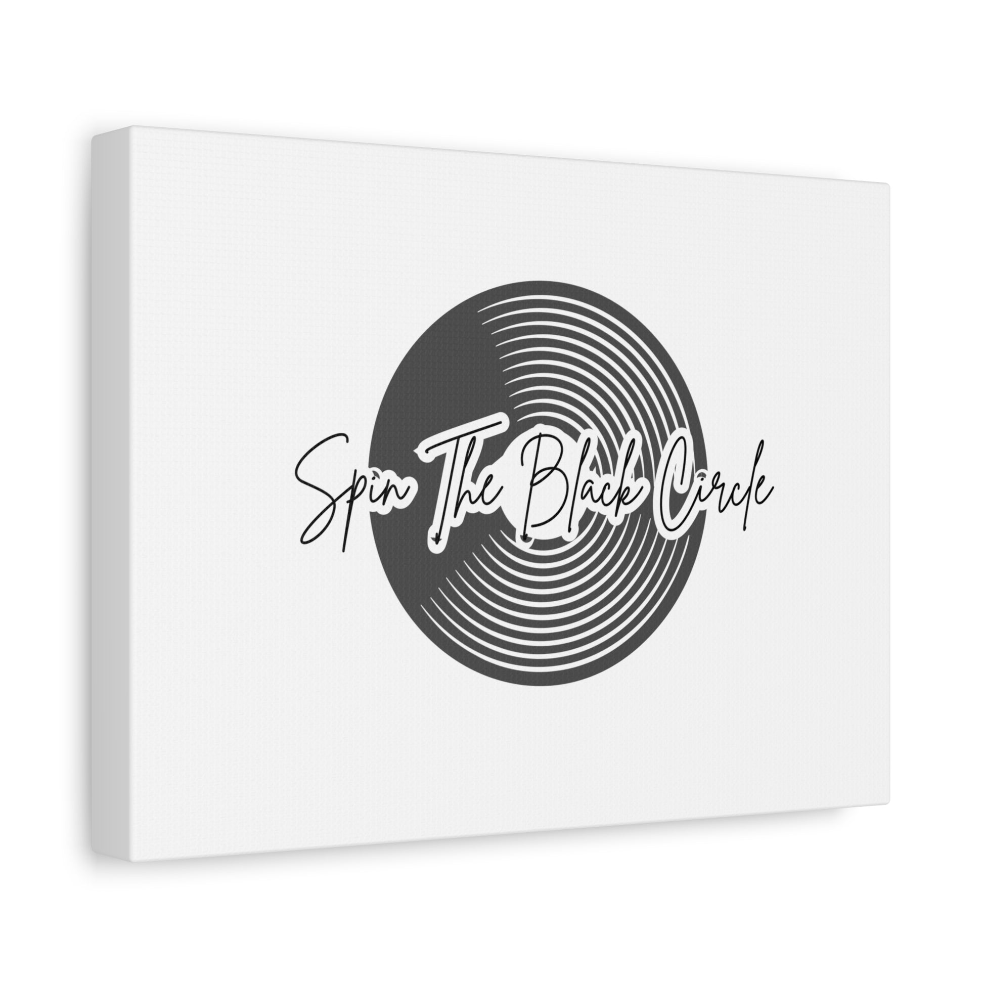 Wall Art Inspirational  Canvas - 'Spin The Black Circle' Decor for Music Lovers-white