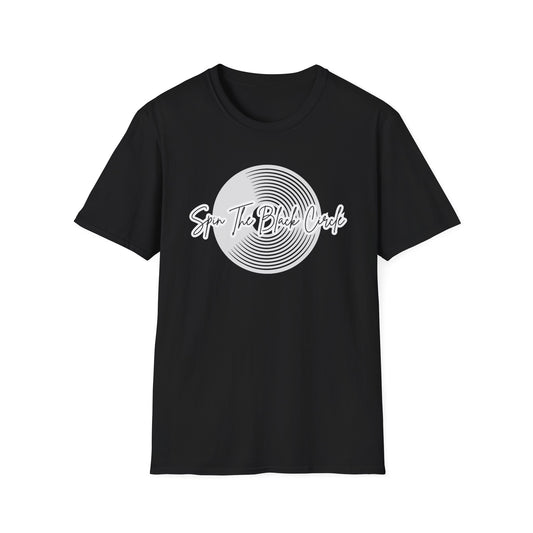Spin The Black Circle Unisex Softstyle T-Shirt - Graphic Tee for Vinyl Enthusiasts